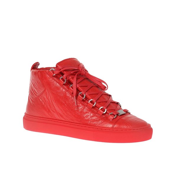 balenciaga men's arena leather sneakers